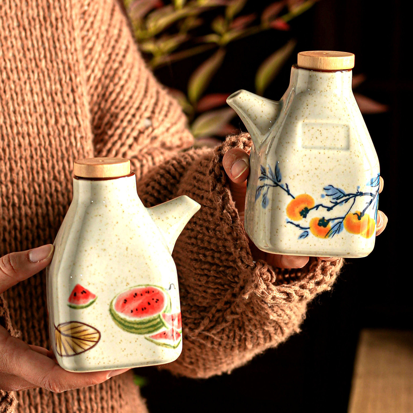 油壶家用厨房不挂油酱油醋调料瓶陶瓷油罐醋瓶饭店专用分装壶餐具,厨房/烹饪用具,调味瓶罐/调料研磨器,淘宝优惠券,粉丝福利购,淘宝优惠卷