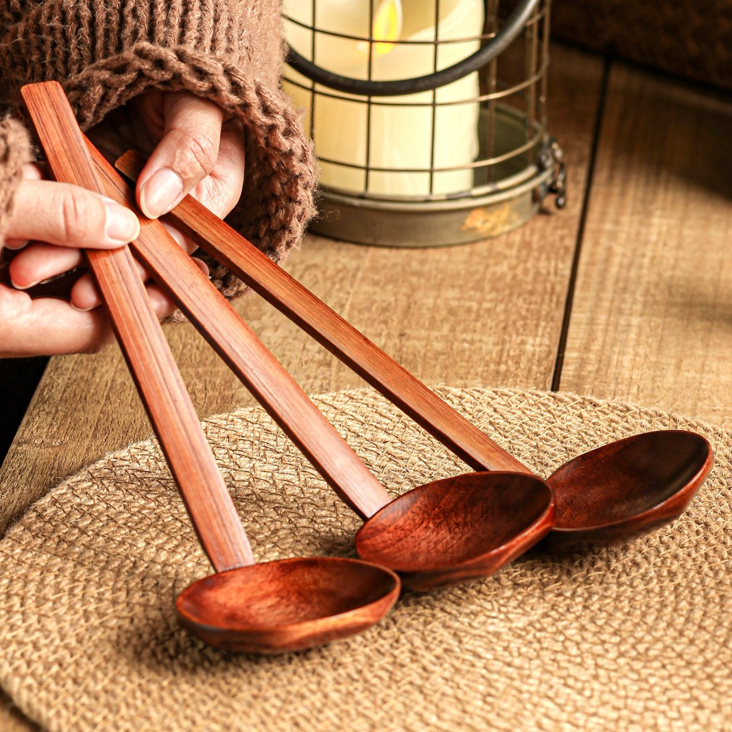 饭勺木质喝汤勺面碗长柄勺日式拉面勺子拉面汤勺食品级木勺盛汤勺