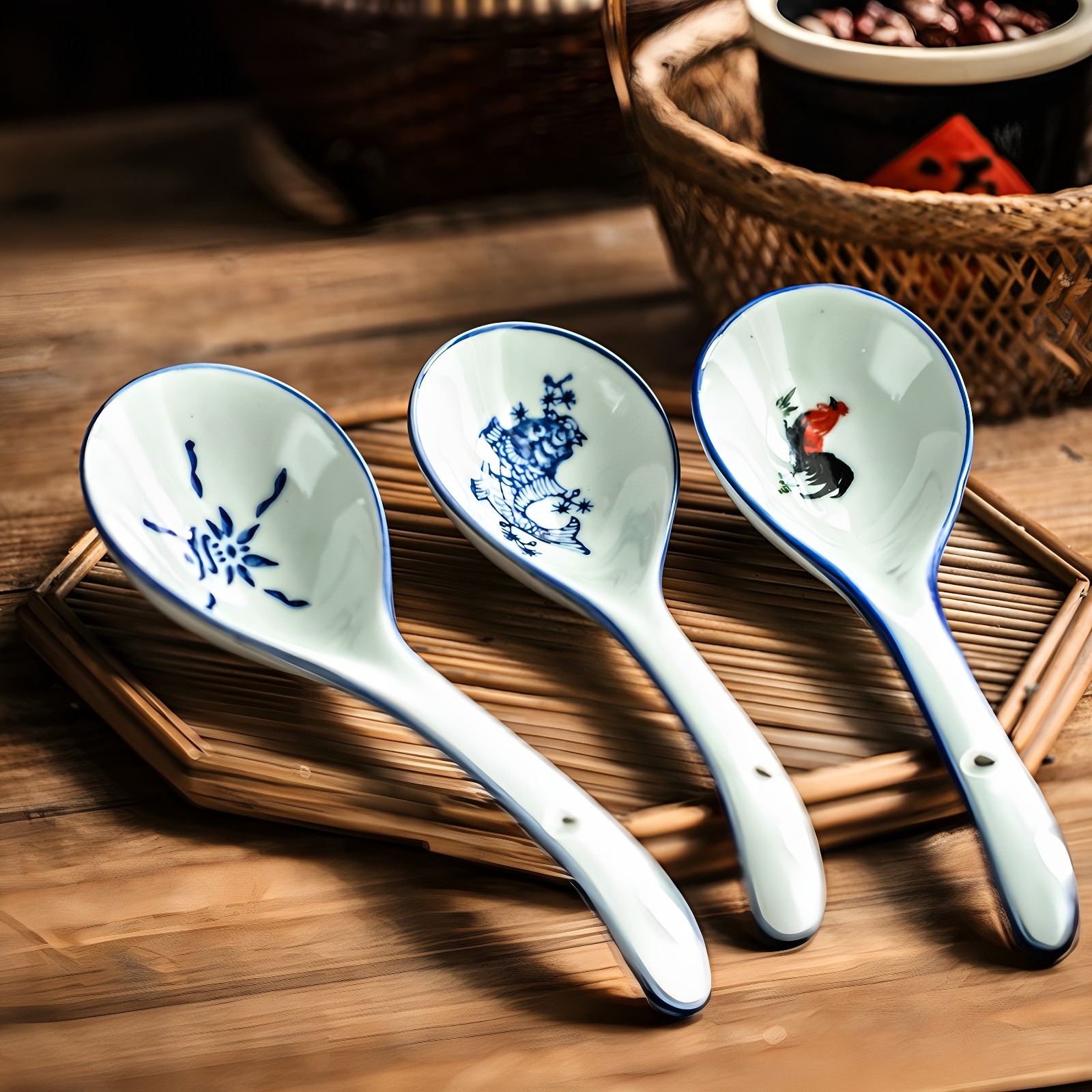 家用盛汤大汤勺陶瓷舀粥勺子大号