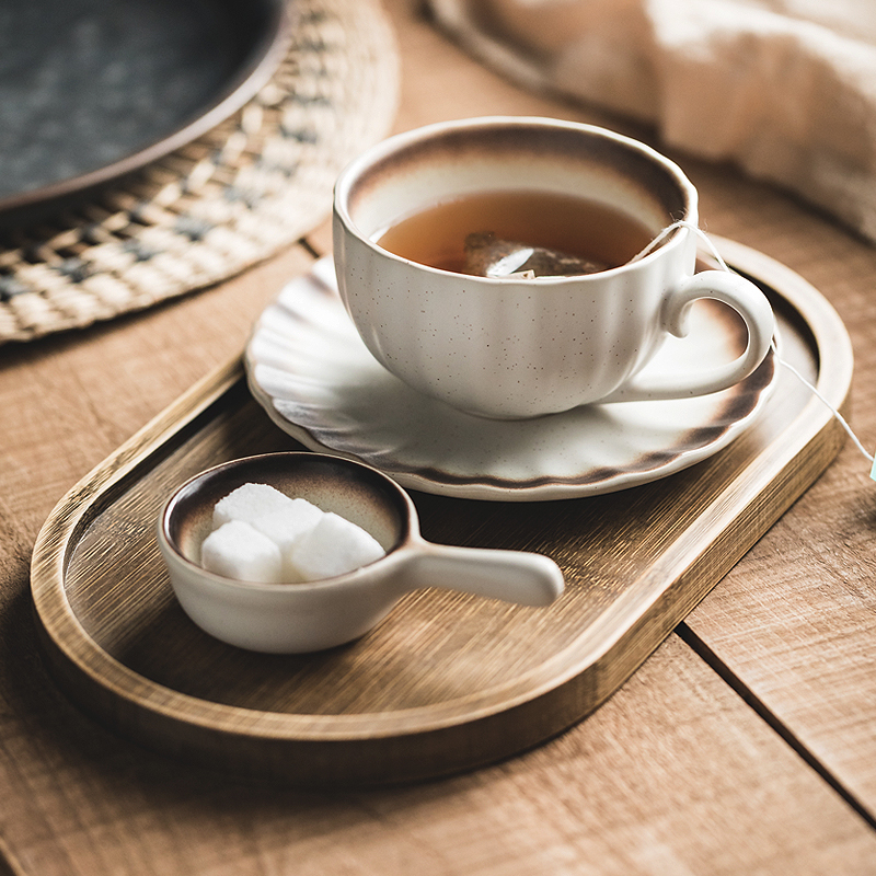 小众高级感咖啡杯泡茶杯子带勺子