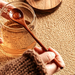 蜂蜜勺子食品级小木勺长柄咖啡搅拌勺甜品小勺奶茶勺冰淇淋勺餐勺