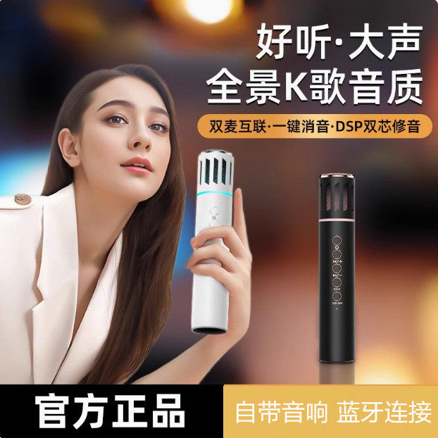 麦克风音响话筒一体机自带声卡无线蓝牙手机电视家用KTV儿童K歌