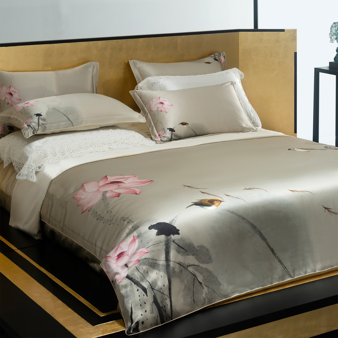 新中式双面真丝四件套 100%桑蚕丝床单被套重磅丝绸裸睡床上用品,床上用品,床品套件/四件套/多件套,淘宝优惠券,粉丝福利购,淘宝优惠卷