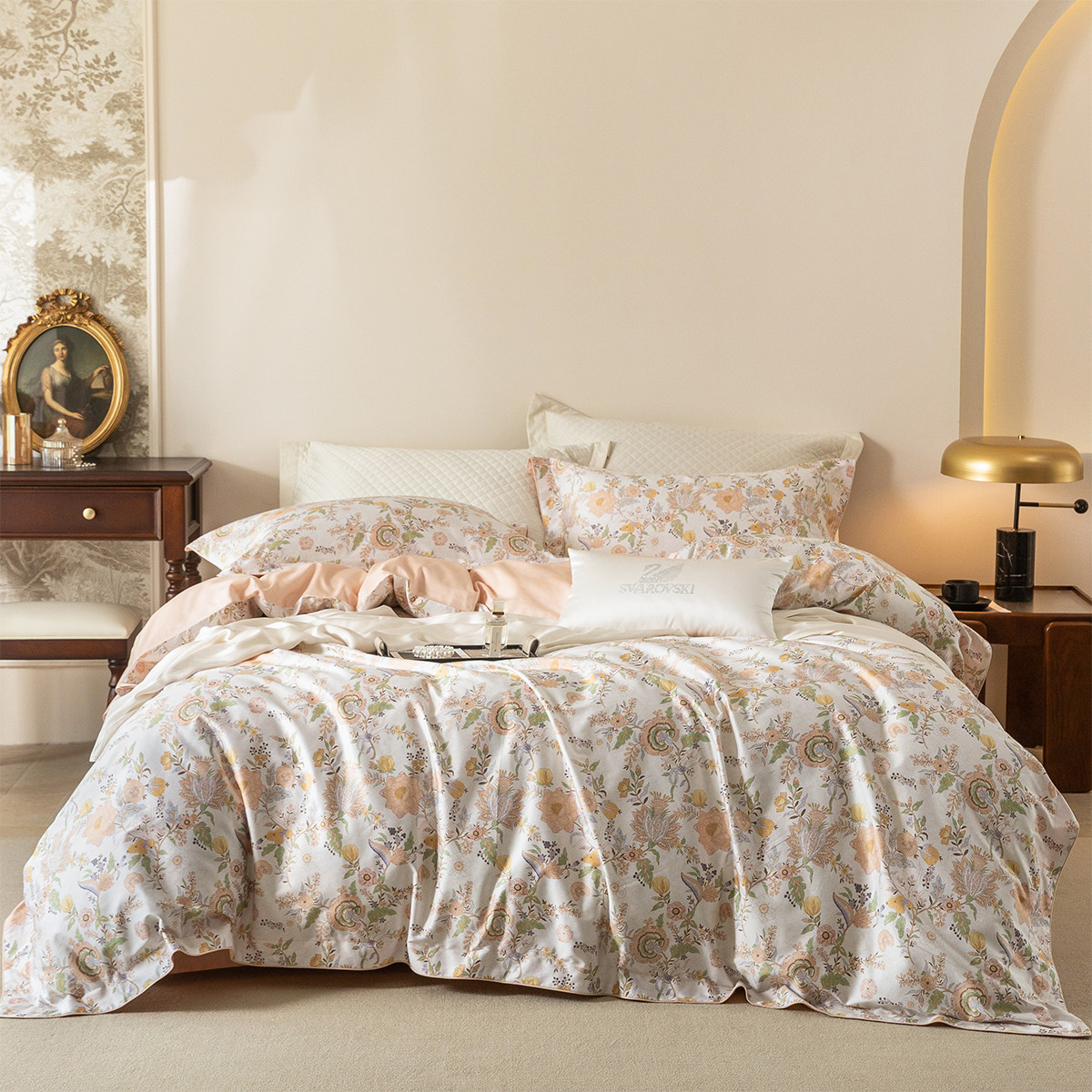 新款美式140支长绒棉印花四件套高级感亲肤保暖全棉纯棉床上用品,床上用品,床品套件/四件套/多件套,淘宝优惠券,粉丝福利购,淘宝优惠卷