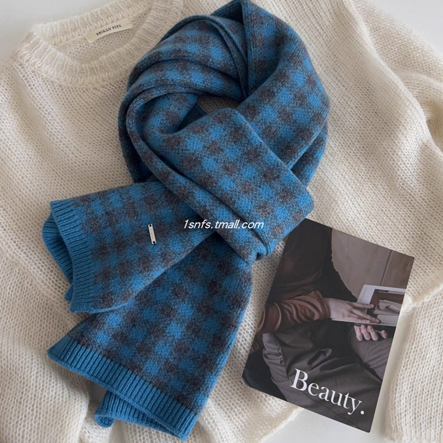 可写卡片盒装羊毛针织毛线围巾