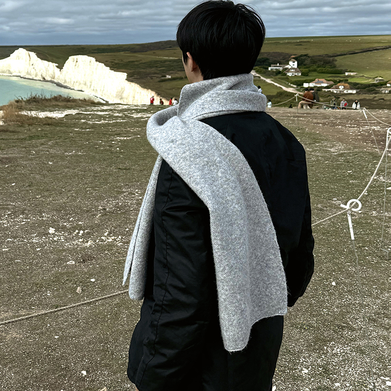 可写祝福卡片羊毛混纺针织围巾