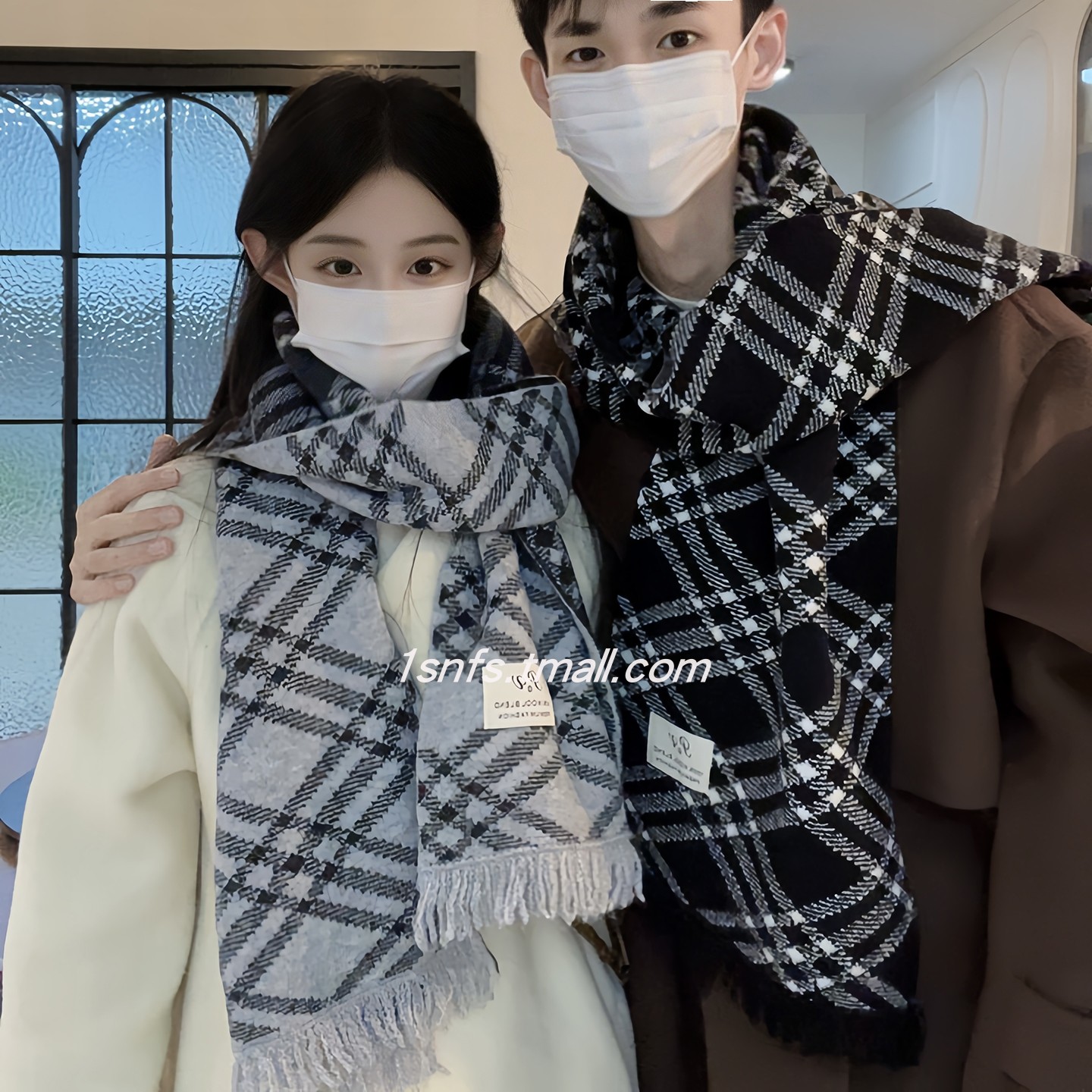 可写卡片祝福含羊毛毛线针织围巾