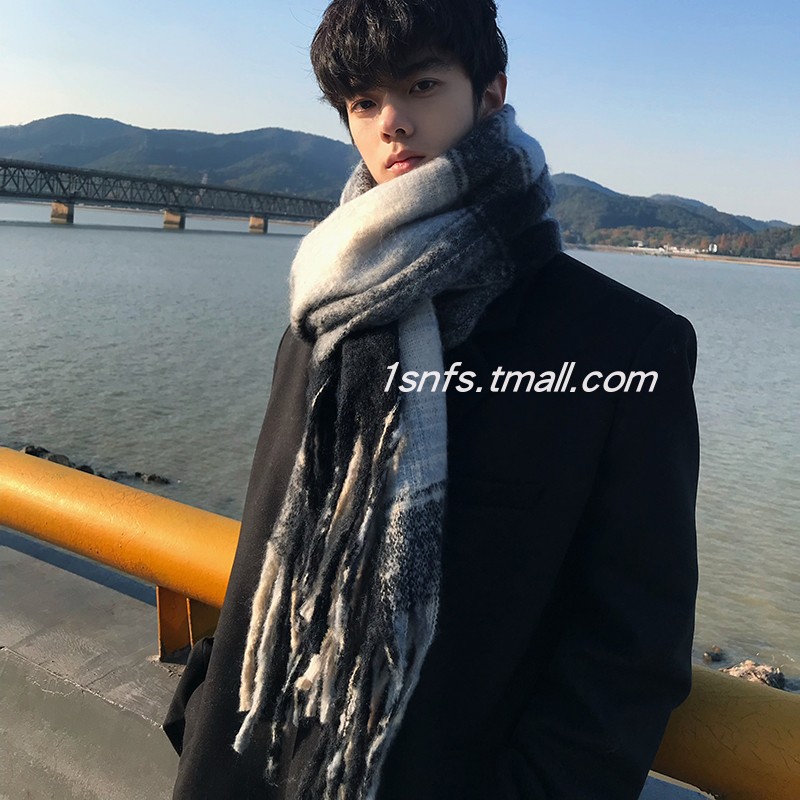 可写卡片1sn韩系男士渐变围巾