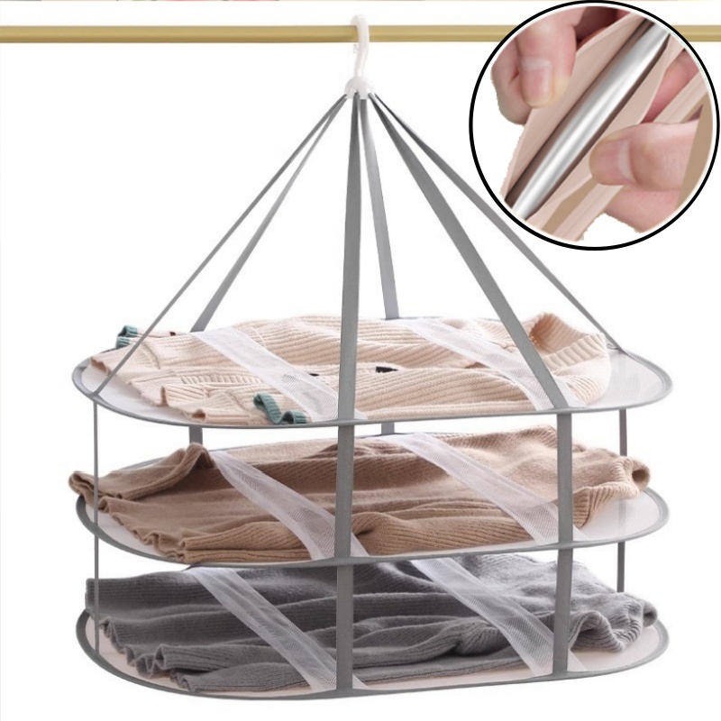 日本进口蜂窝双层加厚晾衣网平铺