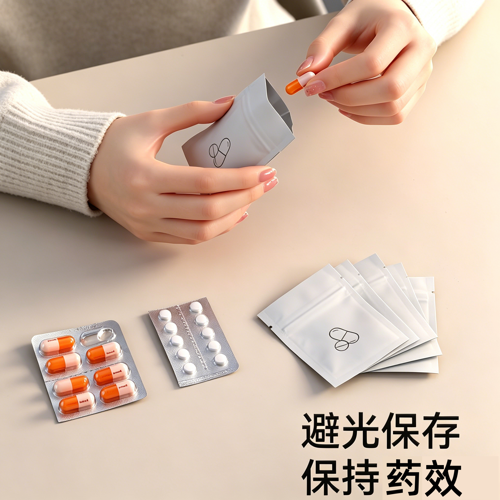 日本进口药袋镀铝膜自封便携药物袋药丸中药分装瓶分装袋药品密封