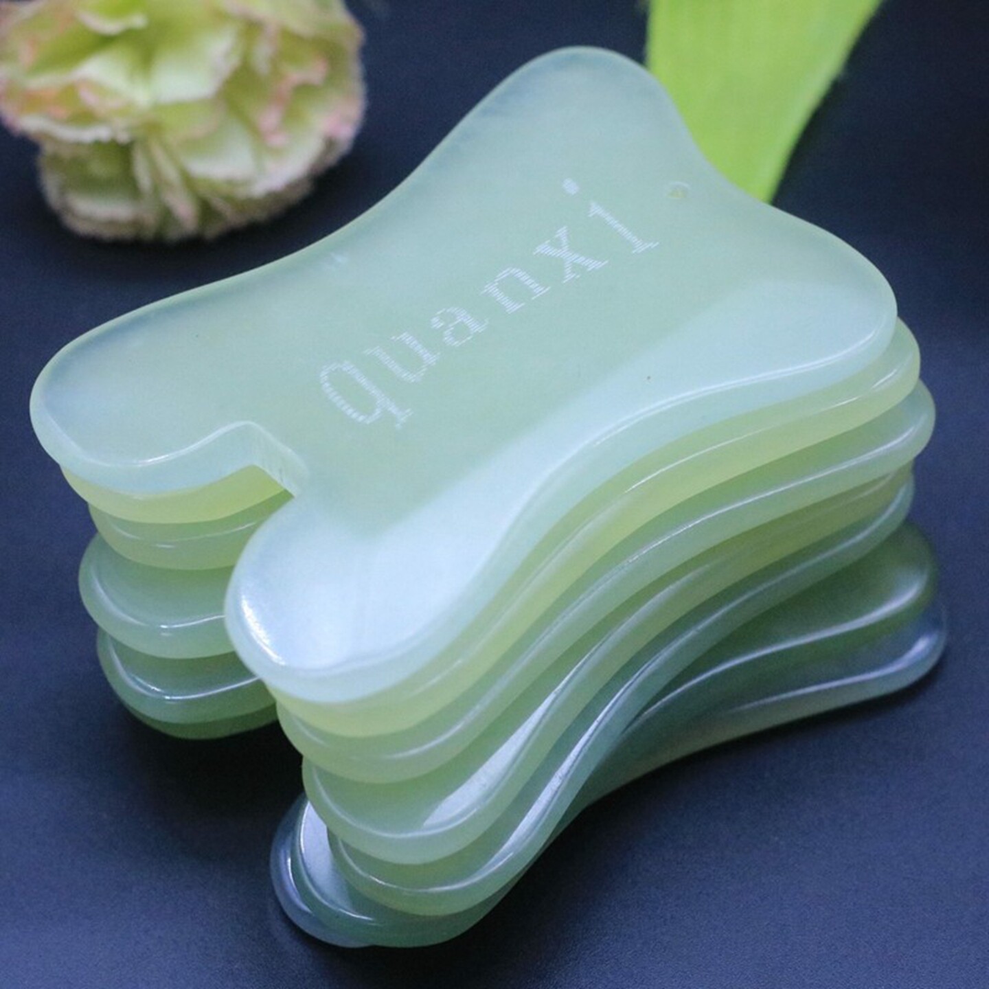 正品张秀琴天然玉石面部脸部眼部美容瘦脸玉板拨筋淋巴岫玉刮痧板