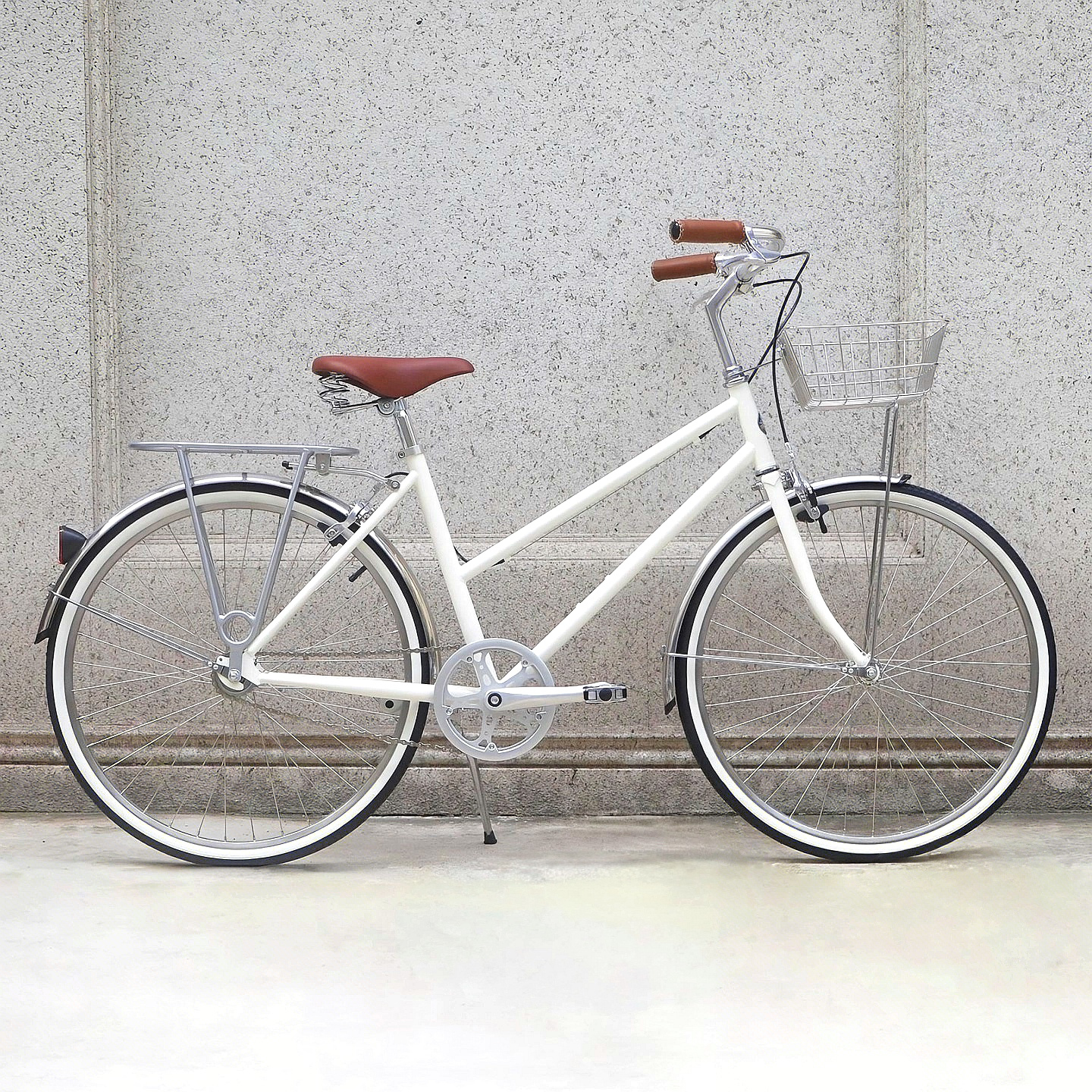 DayDayBike24寸白色男女式城市代步复古通勤轻便自行车休闲买菜车