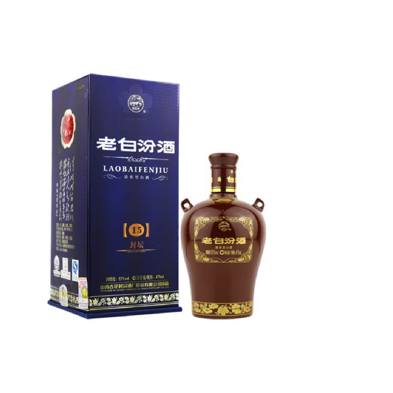 山西汾酒 封坛15老白汾 53度475mL单瓶礼盒装 清香型白酒