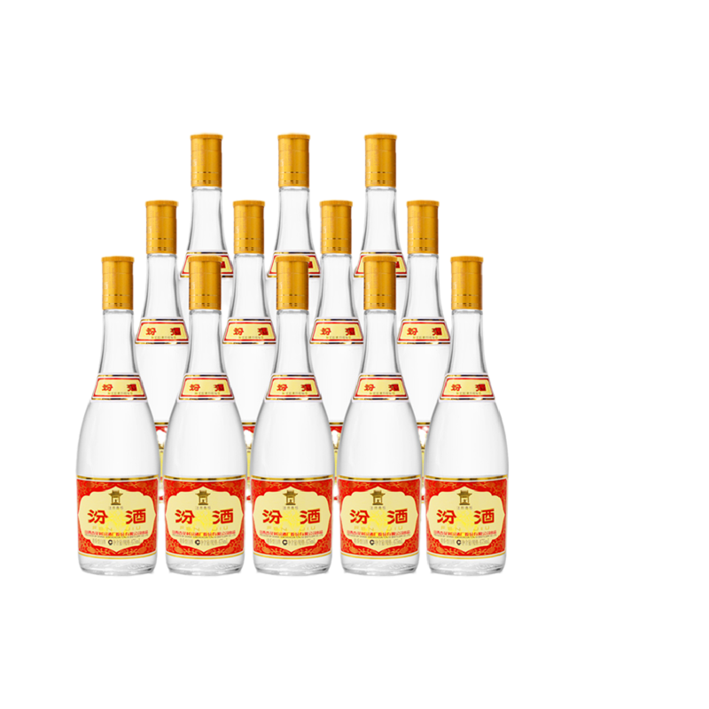 2021年黄盖汾酒475mL*12瓶套装山西杏花村清香型国产高度白酒