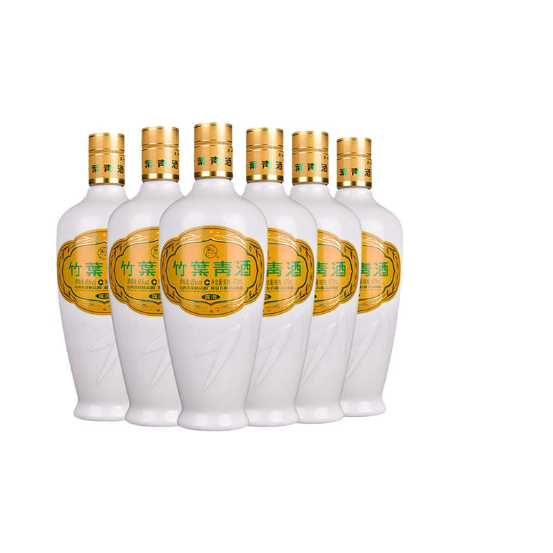 山西汾酒 竹叶青酒 45度乳玻竹叶青  475mL*6瓶 露酒