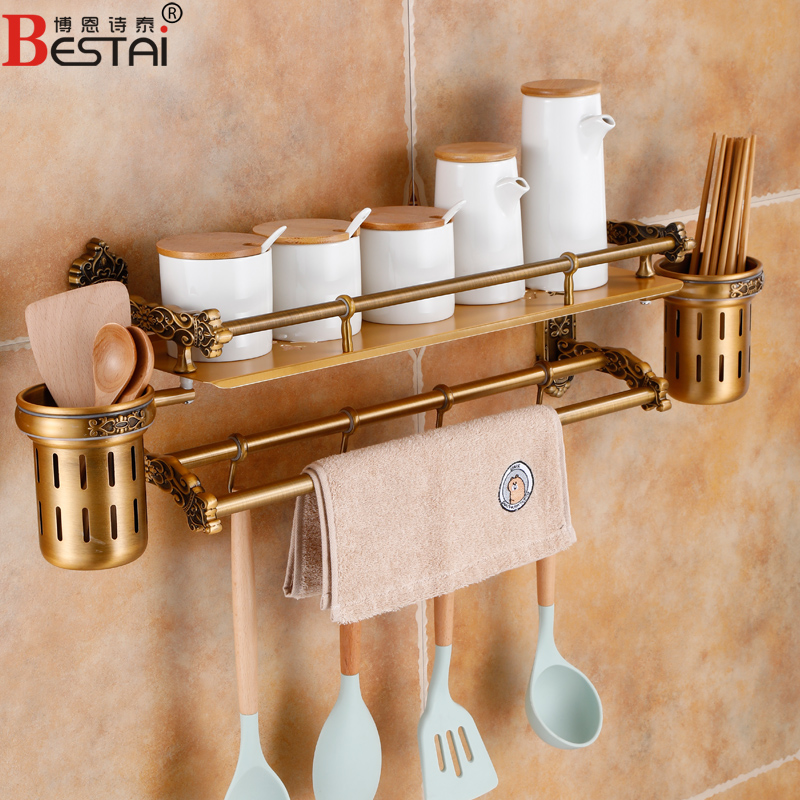厨房置物架壁挂式免打孔收纳锅盖筷子用品多功能家用大全挂架厨具