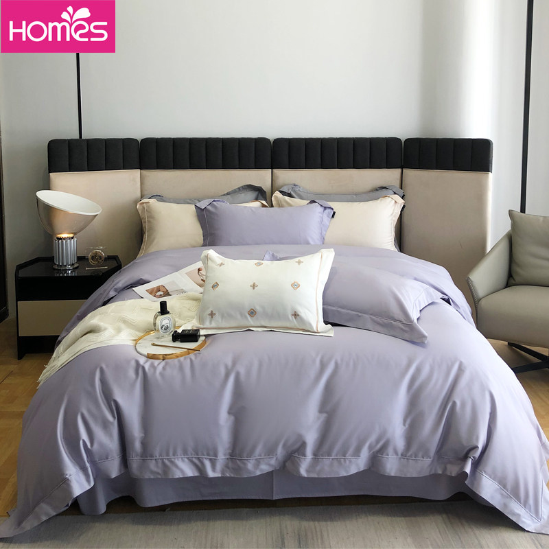 红富士家纺床上用品四件套100支纯棉长绒棉纯色简单套件双人1.8米,床上用品,床品套件/四件套/多件套,淘宝优惠券,粉丝福利购,淘宝优惠卷