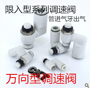 SMC型CKT调速阀AS万向系列气动节流阀快速接头进气360转 螺纹排气