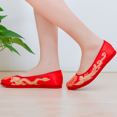 红色秀禾服春秋结婚大码新娘鞋