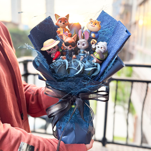 热销款手办朱迪克玩偶花束毛绒公仔礼盒生日圣诞情人女生创意礼物