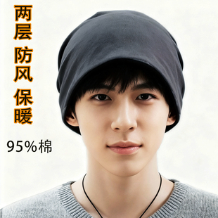 大头围冷帽大号头套秋季 空调帽睡帽65cm潮 纯棉帽子男春秋堆堆薄款
