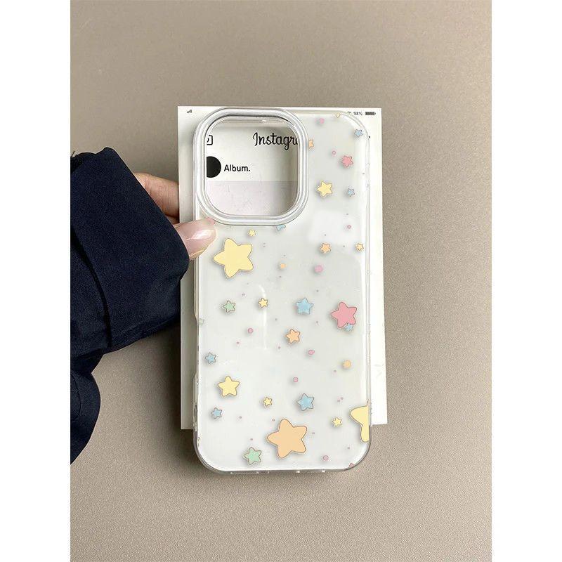 多彩星星适用苹果16promax手机壳iphone13/14新款奶油IMD壳15pro华为mate70荣耀vivox200小米15OPPO网红超火