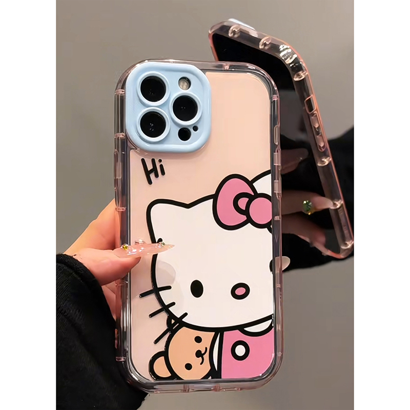 粉哒哒寄Kitty适用苹果16promax手机壳15pro华为mate70新款华为pura70彩色奶油壳OPPOReno12/vivox200小米15