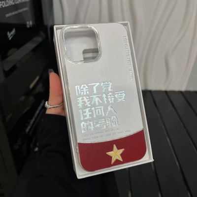 文字国潮不接受任何人考验适用苹果16/15promax手机壳华为P70荣耀vivox200mini小米14男女oppo套mate7060防摔