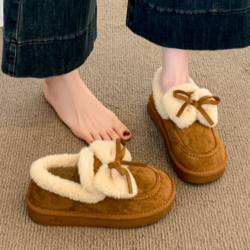 厚底雪地靴女2025新款冬季加绒加厚毛毛鞋保暖勃肯鞋防滑豆豆棉鞋,女鞋,时尚雪地靴,淘宝优惠券,粉丝福利购,淘宝优惠卷