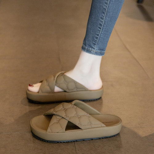 麦尔达松糕厚底凉拖鞋女