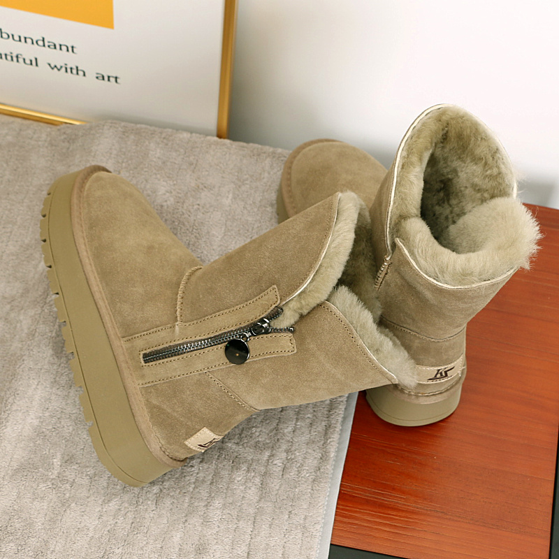 厚底雪地靴女2025新款冬季加绒加厚保暖棉鞋防防水滑东北大棉靴子