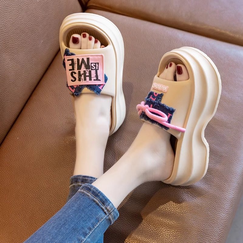 厚底增高凉拖鞋女夏外穿2025新款高级感一字拖松糕软底休闲沙滩鞋,女鞋,一字拖,淘宝优惠券,粉丝福利购,淘宝优惠卷