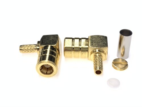 SMB-C-KW1.5射频连接器 SMB母头弯式90度50欧接RG316/RG174线缆