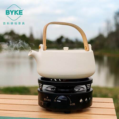 byke素雅粗陶白陶煮茶壶
