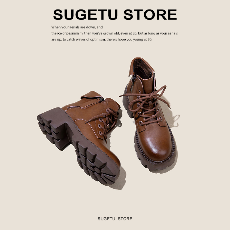 早秋短靴女真皮马丁靴