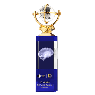 金属高端水晶奖杯定制创意地球仪优秀员工冠军奖抗疫纪念奖杯定做