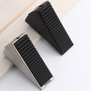 304不锈钢加高门阻地装式 免钉防滑橡胶弹簧门塞 防撞安全门挡