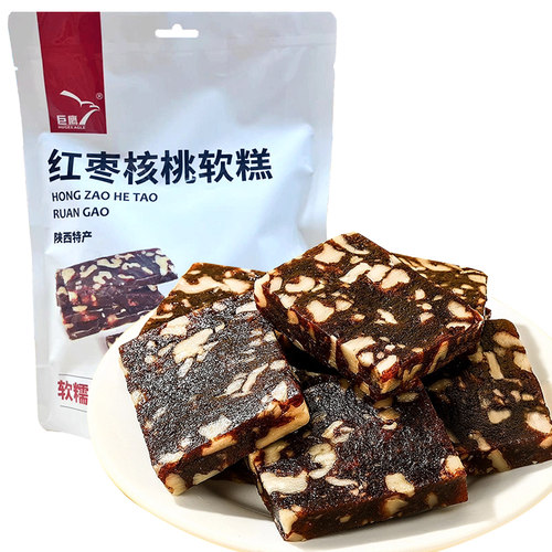 巨鹰陕西特产核桃枣糕350g独立包装红枣核桃糕软糕膏枣泥核桃糕