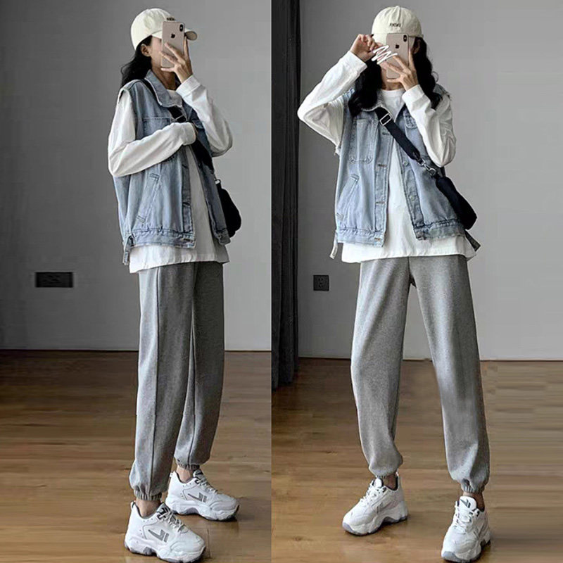 2023 출산 봄 정장 유행 인터넷 연예인 긴팔 신작 투피스 세트 봄 인터넷 연예인 탑 봄