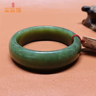 55mm圈口青黄玉手镯新疆若羌青黄口料宽版玉镯君子和田玉尚品馆