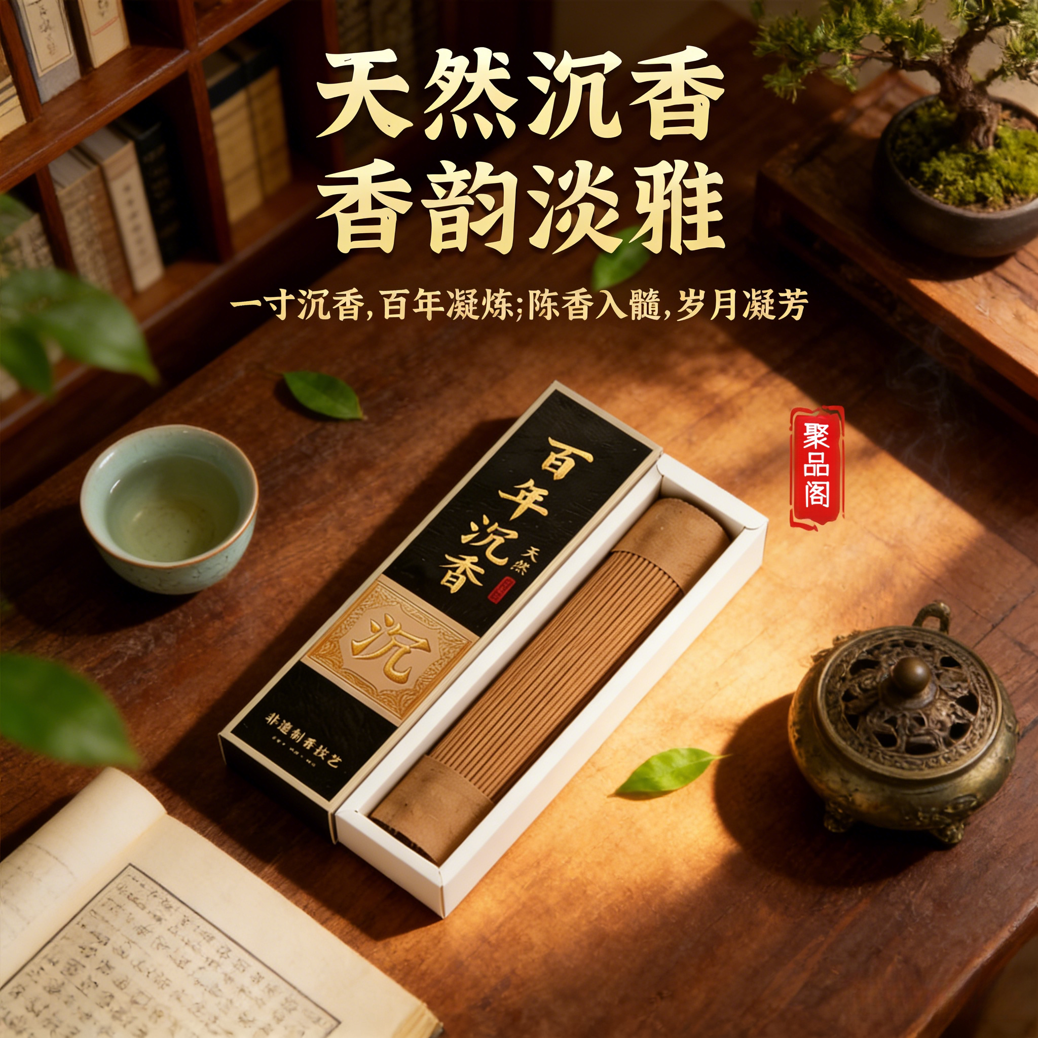 天然百年沉香线香藏香檀香薰香家用香持久卧室内客厅持久去味除臭
