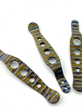 Hinderer XM-18 钛合金背夹 烧钛虎纹刀夹烧钛虎纹刀夹刀背夹