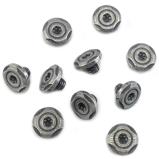 大马士革螺丝钉 花纹钢铆钉 M4刀柄螺钉主轴 DIY折刀零件配件改装