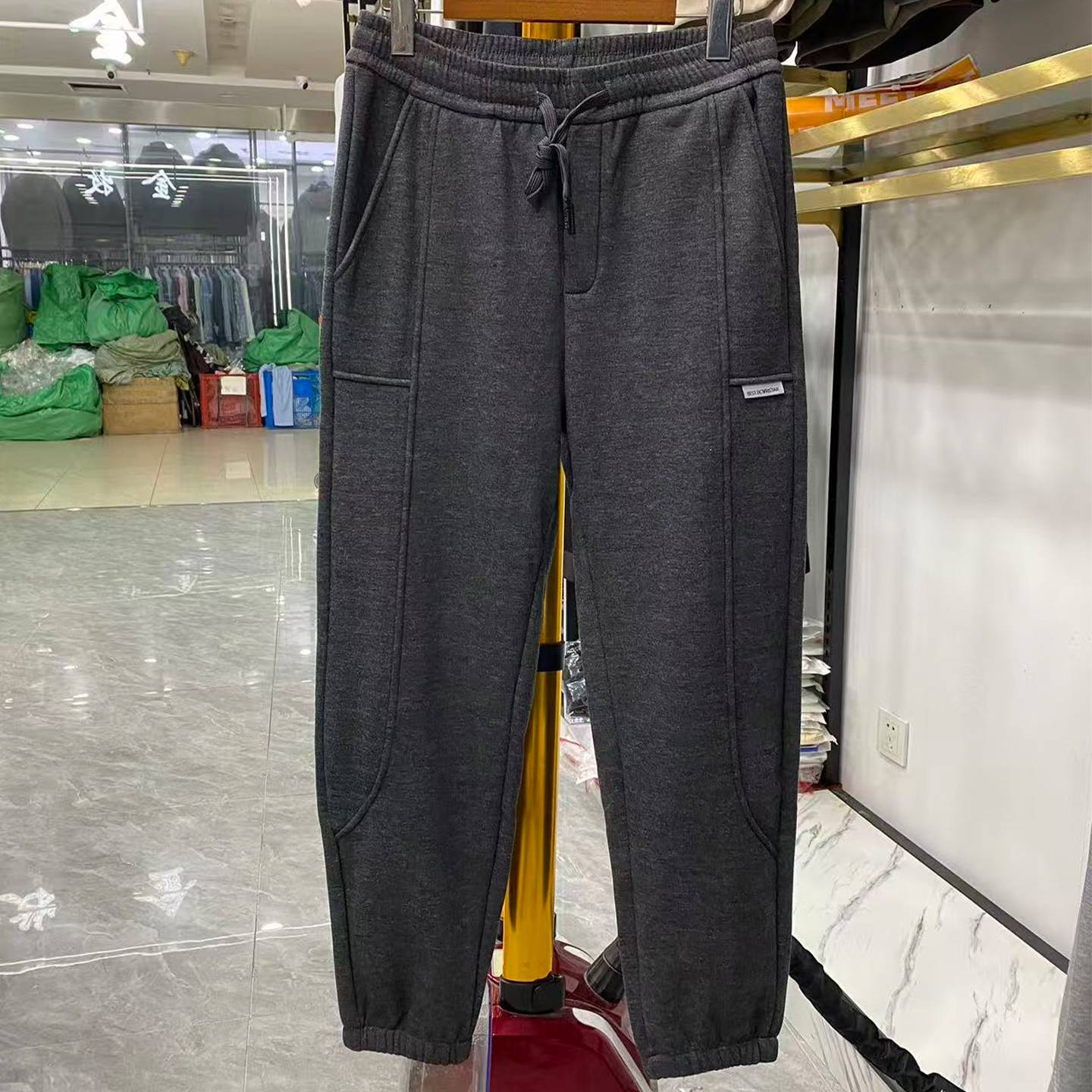 大厂代工！加绒加厚！男士抽绳束脚卫裤休闲运动裤松紧腰带长裤