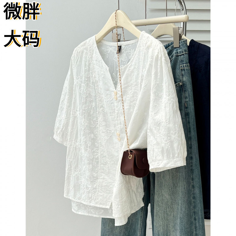 大码女装夏季新款时尚气质国风刺