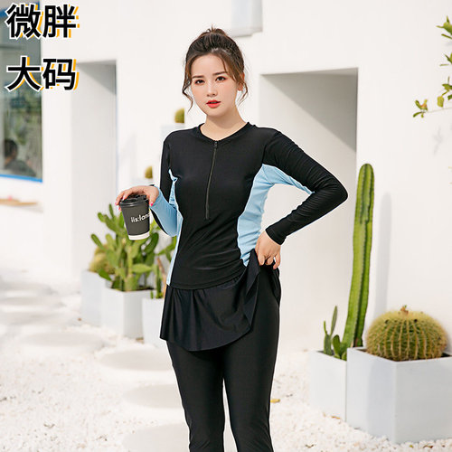 大码游泳衣潜水服女微胖mm200斤
