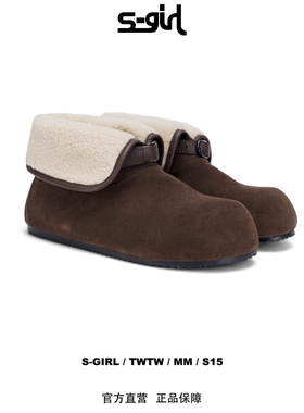 SGIRL TWTW 【D568-6】复古加绒勃肯女款保暖雪地靴大头丑萌短靴