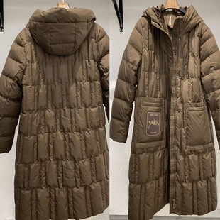 宝L秋冬女装羽绒服中长款中老年休闲气质百搭款咖色46码
