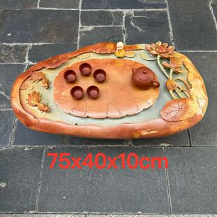 厂家端石茶盘绿端荷花鱼家用办公室高档送礼茶桌功夫茶台茶几茶海