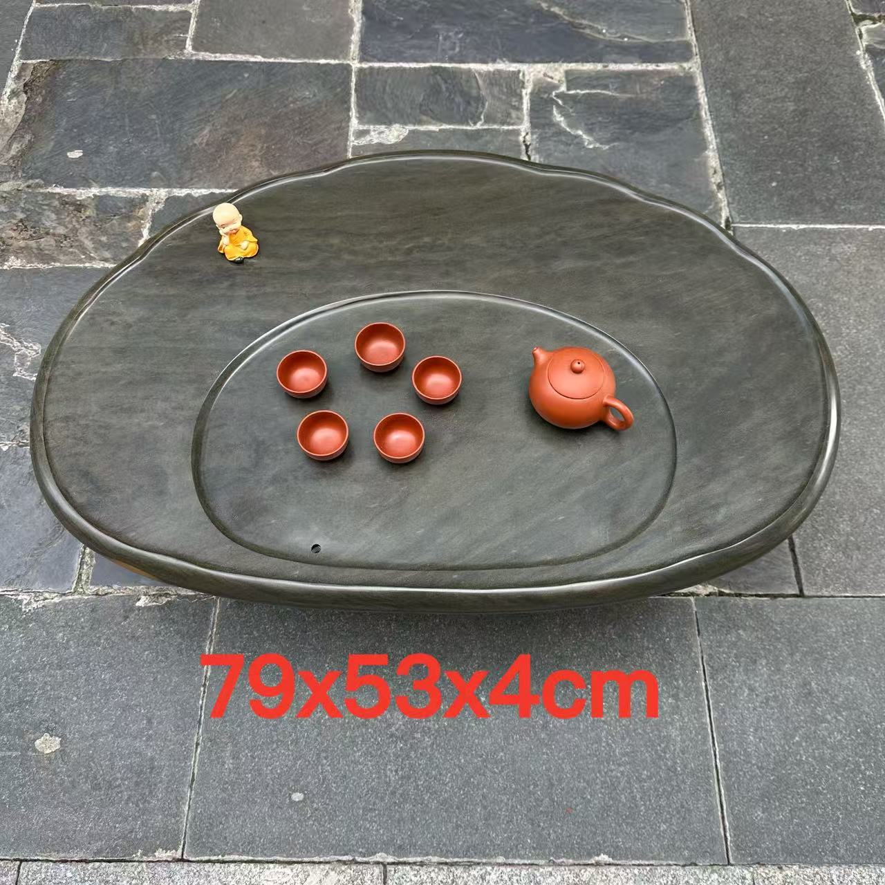 厂家端石茶盘绿端简易平板家用办公室高档送礼茶桌茶台茶几茶海